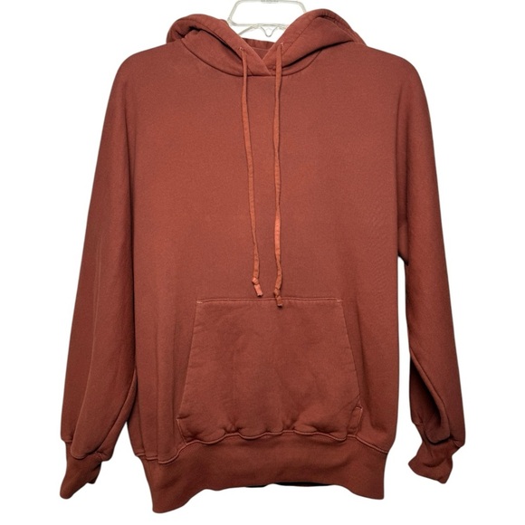 Aritzia Wilfred Hoodie Size 1 XXS XS Copper Brown Cotton Sweatshirt - Picture 1 of 7